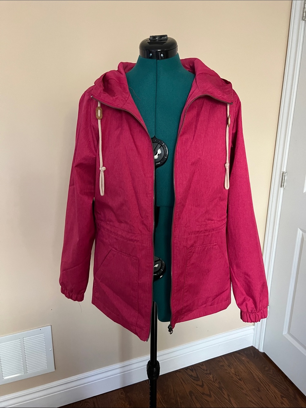 twik Fuchsia Hooded Windbreaker and rain Jacket